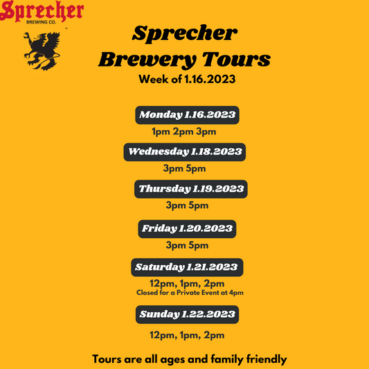 Tours Open on Monday 1-16!