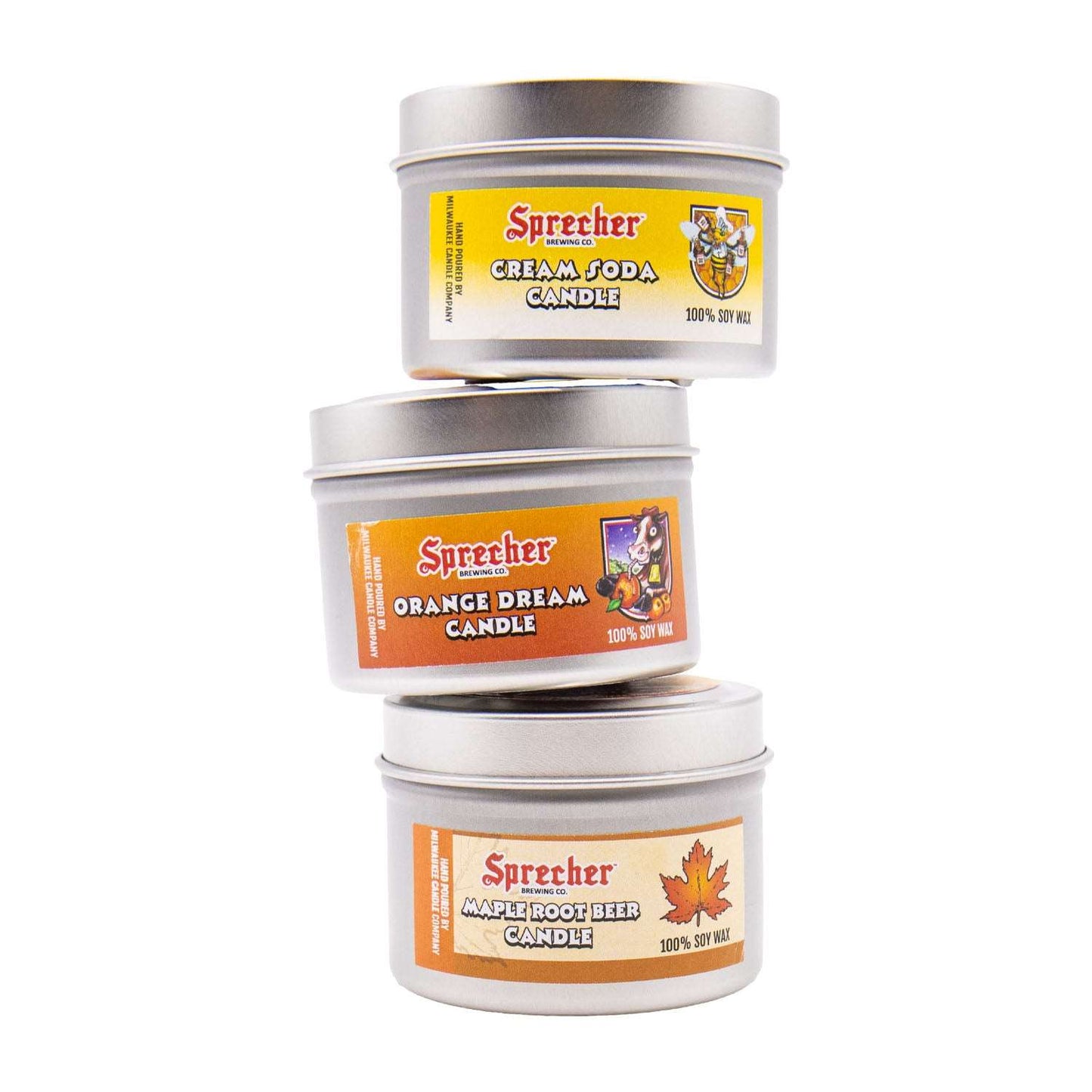 Candle 3-Pack: Cream Soda, Orange Dream, Maple Root Beer