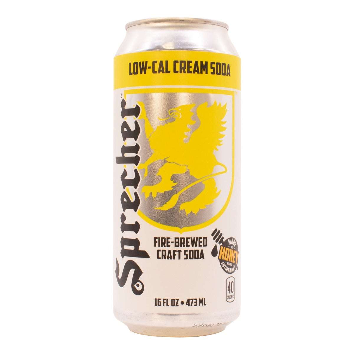 A 16oz can of Sprecher Lo-Cal Cream Soda