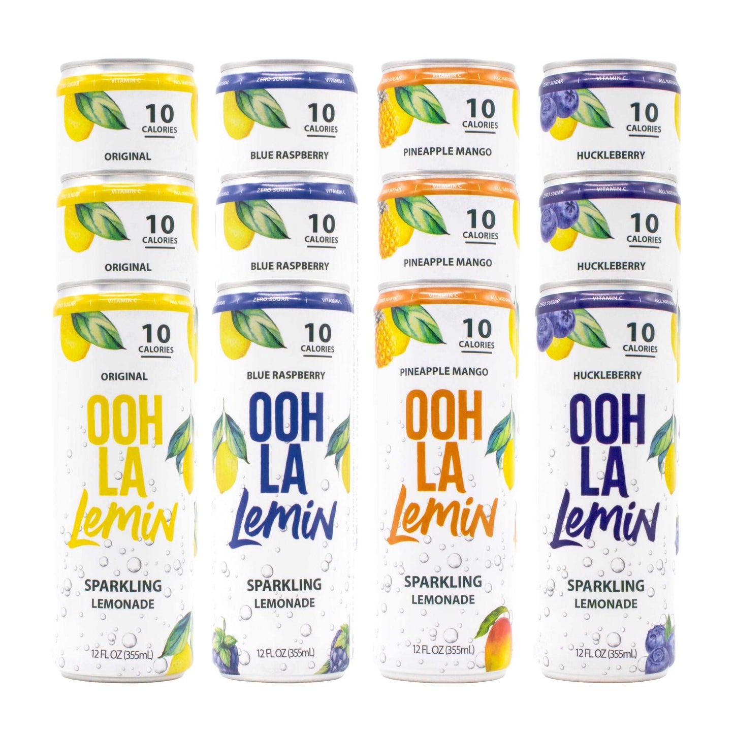 OOH LA Lemin Sparkling Lemonade Variety 12 Pack