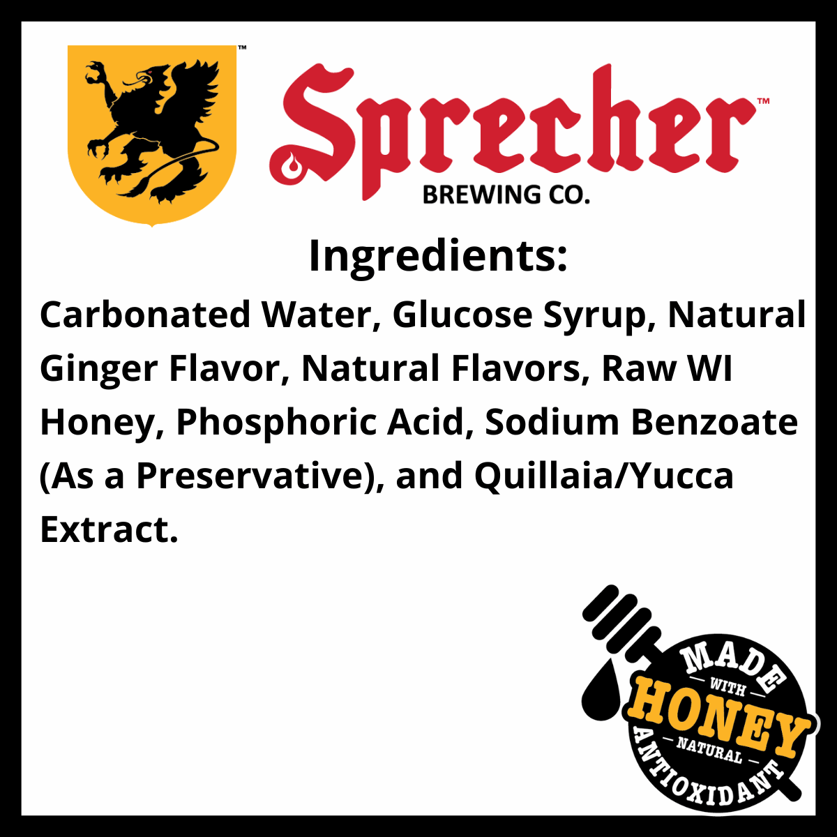 Sprecher Ginger Ale Ingredients