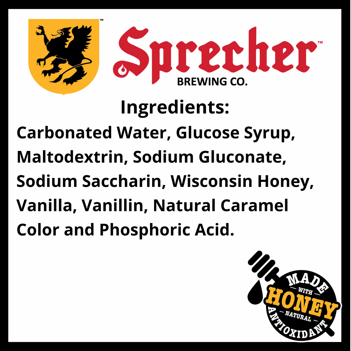 Sprecher Lo-Cal Cream Soda Ingredients