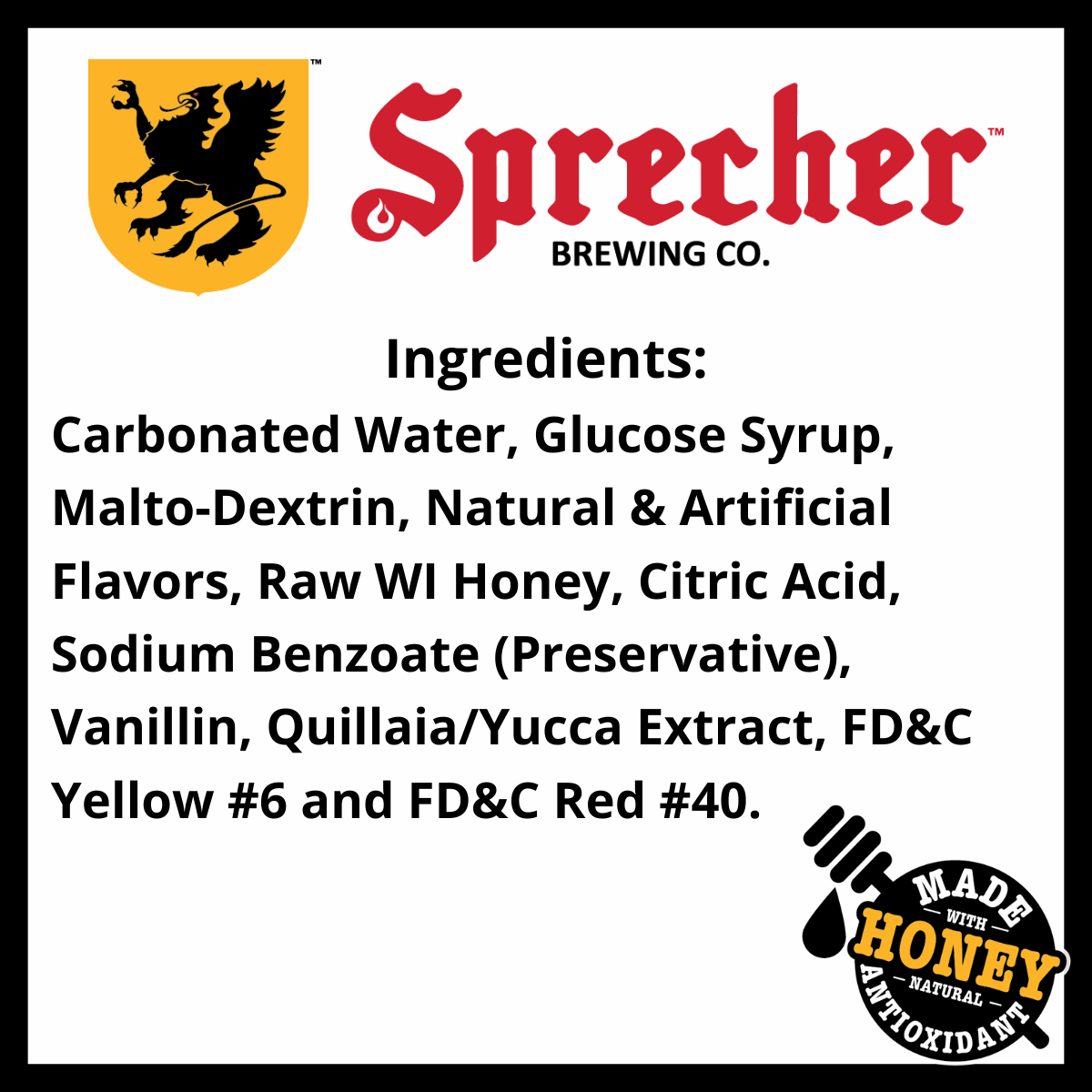 Sprecher Orange Dream Soda Ingredients