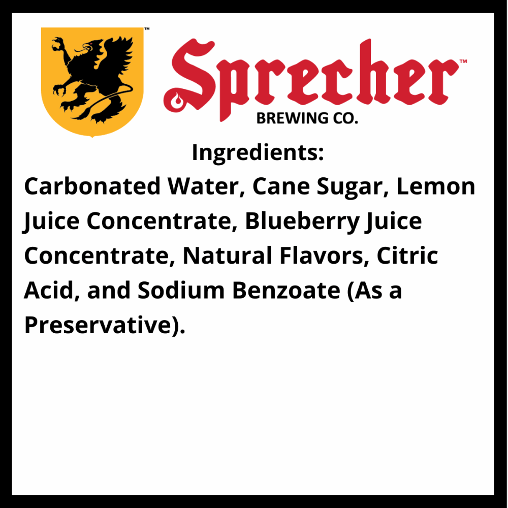Sprecher Sparkling Blueberry Lemonade Ingredients