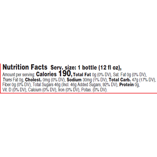 Black Bear Cherry Soda Nutrition Facts