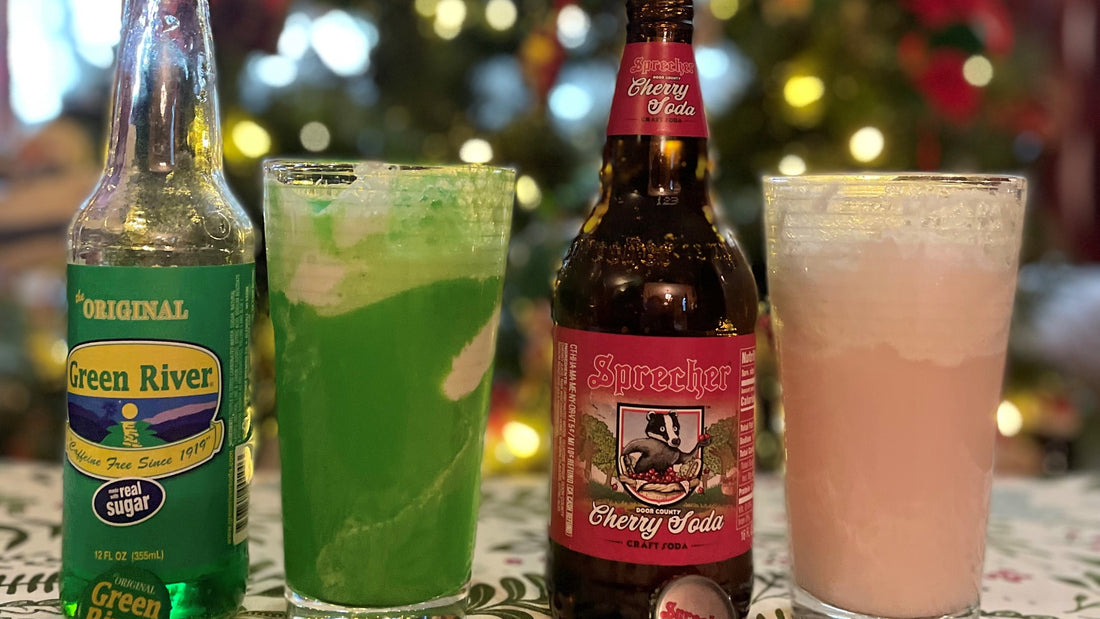 Green River and Cherry Soda Christmas Floats