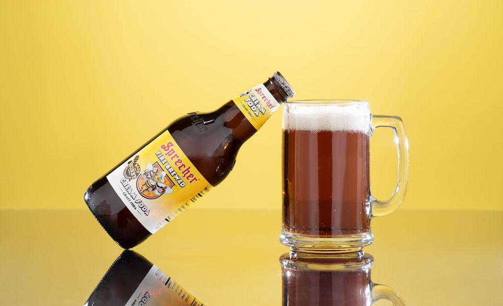 The original Sprecher Cream Soda packaging