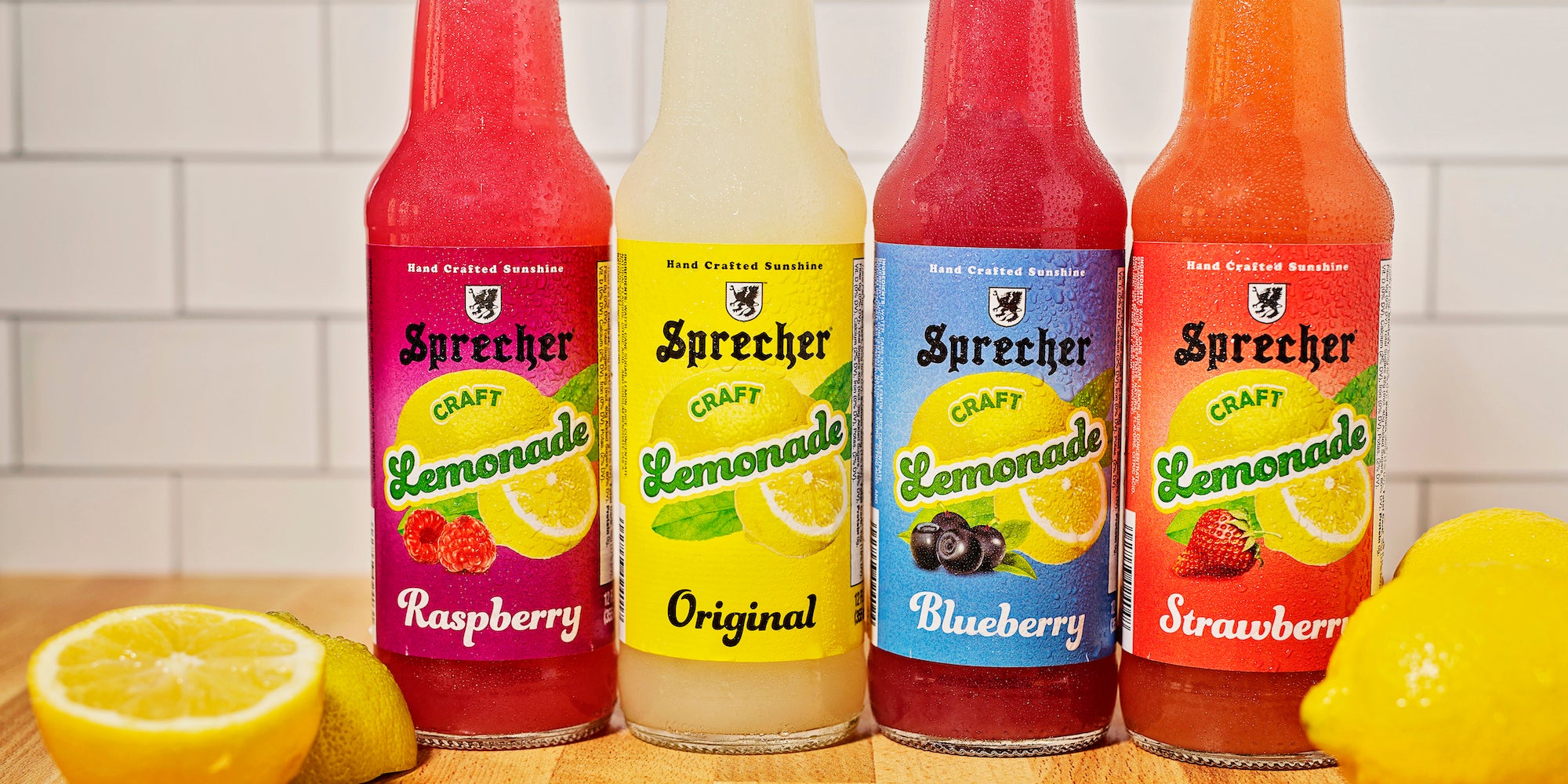 Sprecher lemonade lineup with fresh lemons