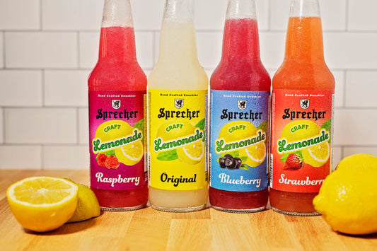 Sprecher lemonade lineup with fresh lemons