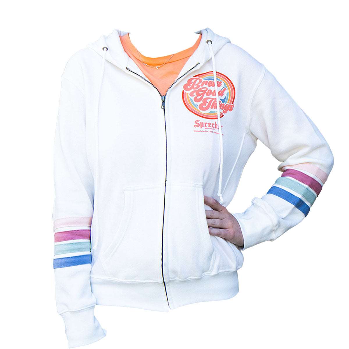 Brew Good Things Retro Zip-Up Hoodie