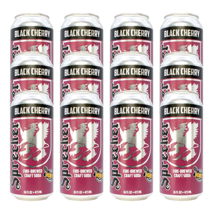 12 16oz cans of Sprecher Black Cherry Craft Soda