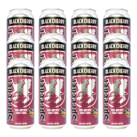 12 16oz cans of Sprecher Black Cherry Craft Soda