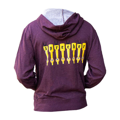 Sprecher Burgundy Tap Handle Zip-Up Hoodie