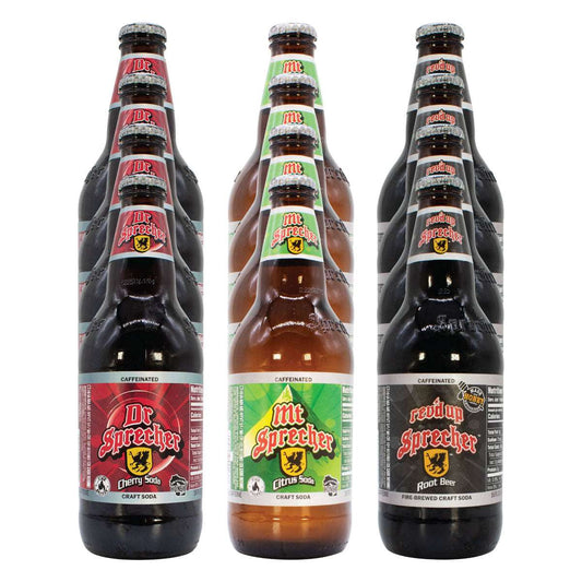 4 of each bottles of Dr Sprecher, Mt Sprecher, and Rev'd up Root Beer