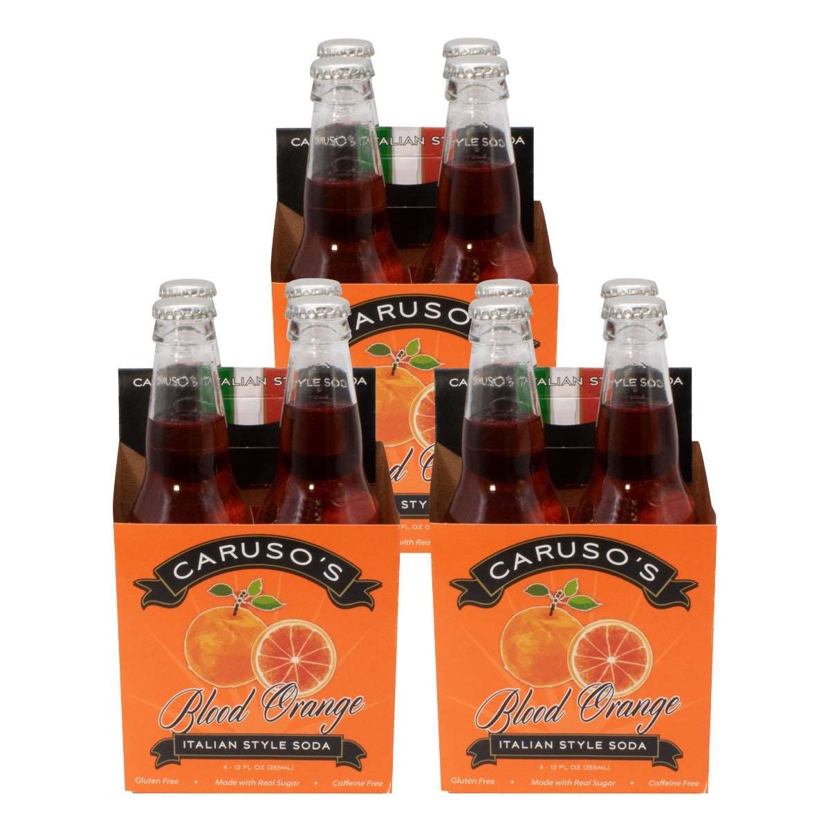 3 4-Packs of Caruso's Blood Orange Soda