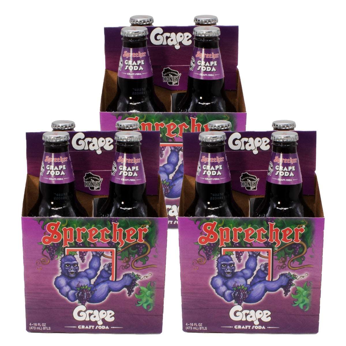 3 4-packs of Sprecher Grape Soda