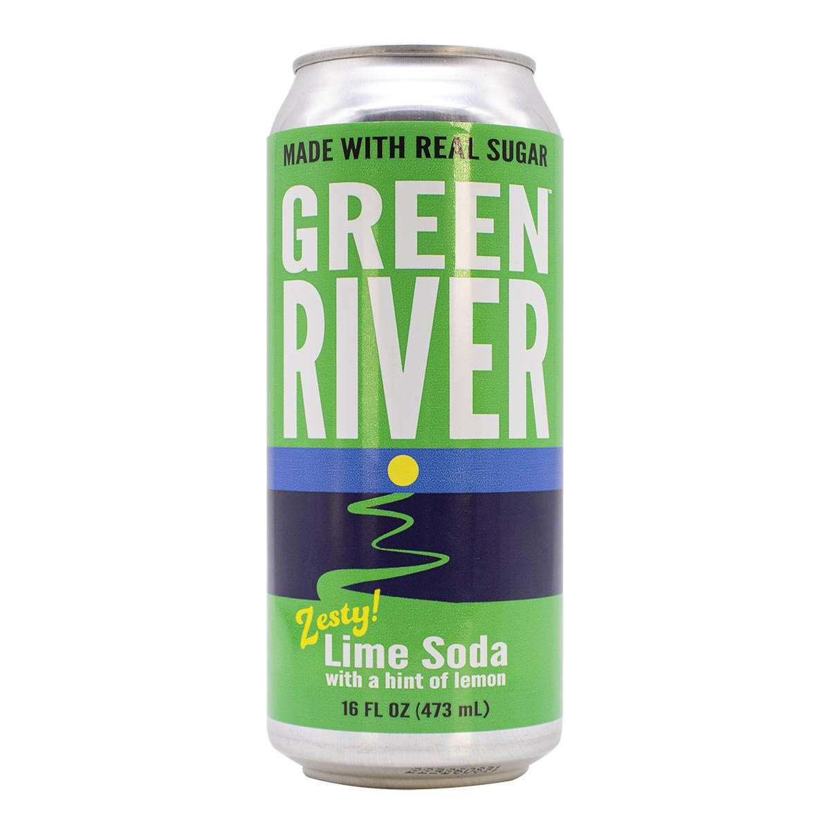 A green river can on a white background