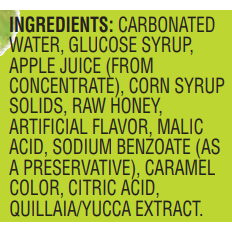 Honeycrisp Apple Soda ingredients