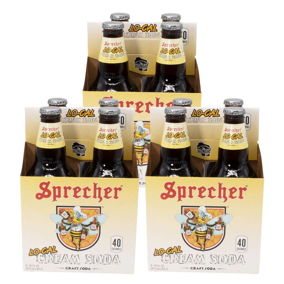 3 4-packs of Sprecher Lo-Cal Cream Soda
