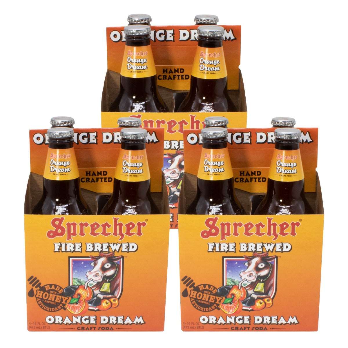 3 4-packs of Sprecher Orange Dream Soda