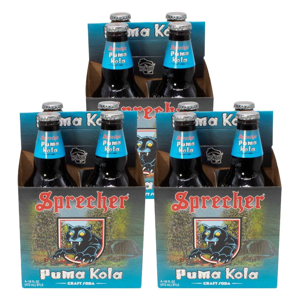 3 4-packs of Sprecher Puma Kola Soda
