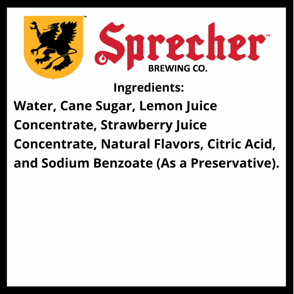 Sprecher Strawberry Lemonade Ingredients
