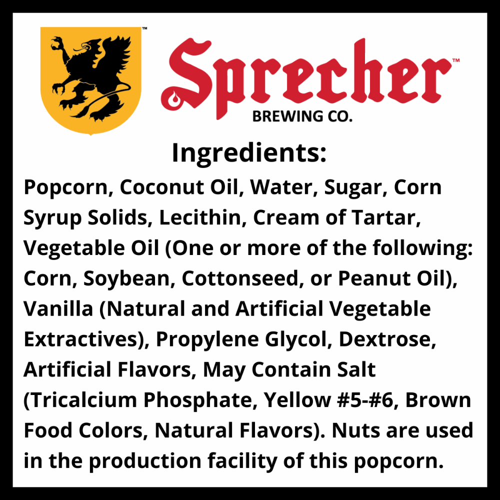 Sprecher Root Beer Float Popcorn Ingredients