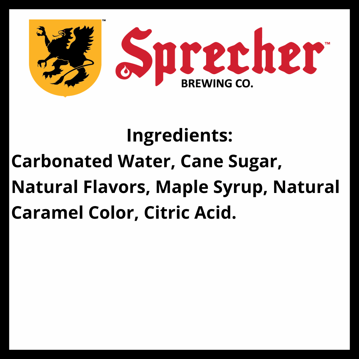 Sprecher Maple Root Beer Ingredients