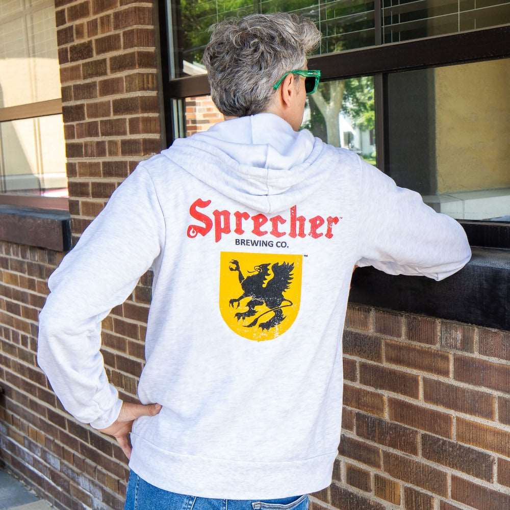 Sprecher Logo Gray Zip-Up Hoodie (S - 3XL)