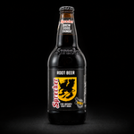 Sprecher root beer bottle on a black background