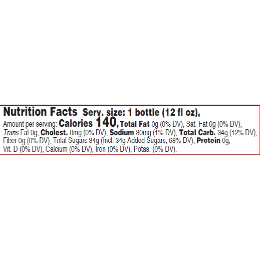 Black Bear Blue Raspberry Nutrition Facts