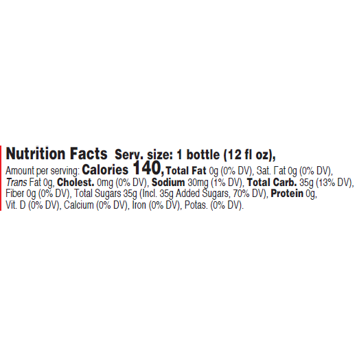Black Bear Root Beer Nutrition Facts