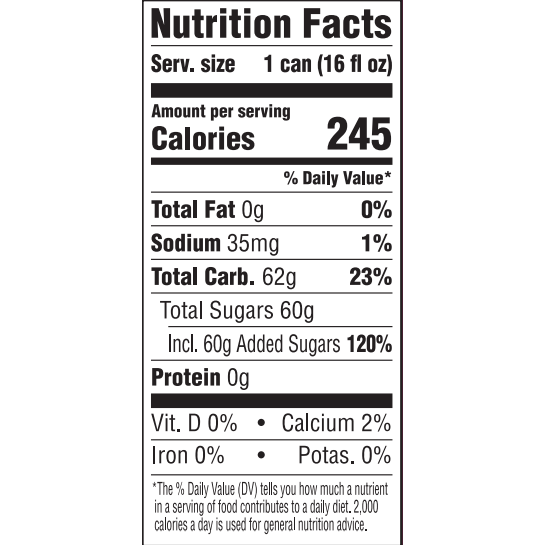 Sprecher Black Cherry Soda Nutrition Facts