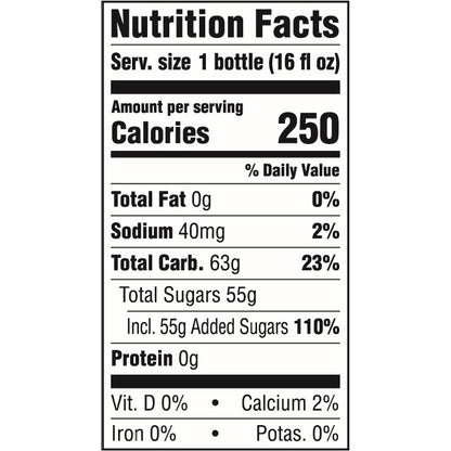 Image of Cherry Cola nutrition facts. Text version found elsewhere on this page.