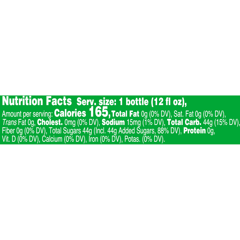 Image of Green River Nutrition Facts. Text version found elsewhere on page.