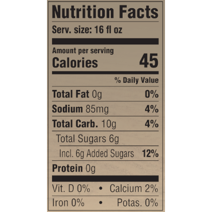 Image of Lo-Cal Root Beer Extract Nutrition Facts. Text version can be found elsewhere on page.
