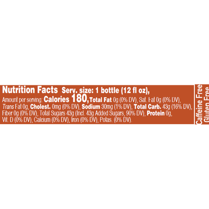 Image of Orange Cream Soda Nutrition Facts. Text version can be found elsewhere on page.