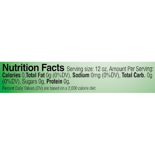 Image of Ripe Strawberry Sparkling Water Nutrition Facts. Text version can be found elsewhere on page.