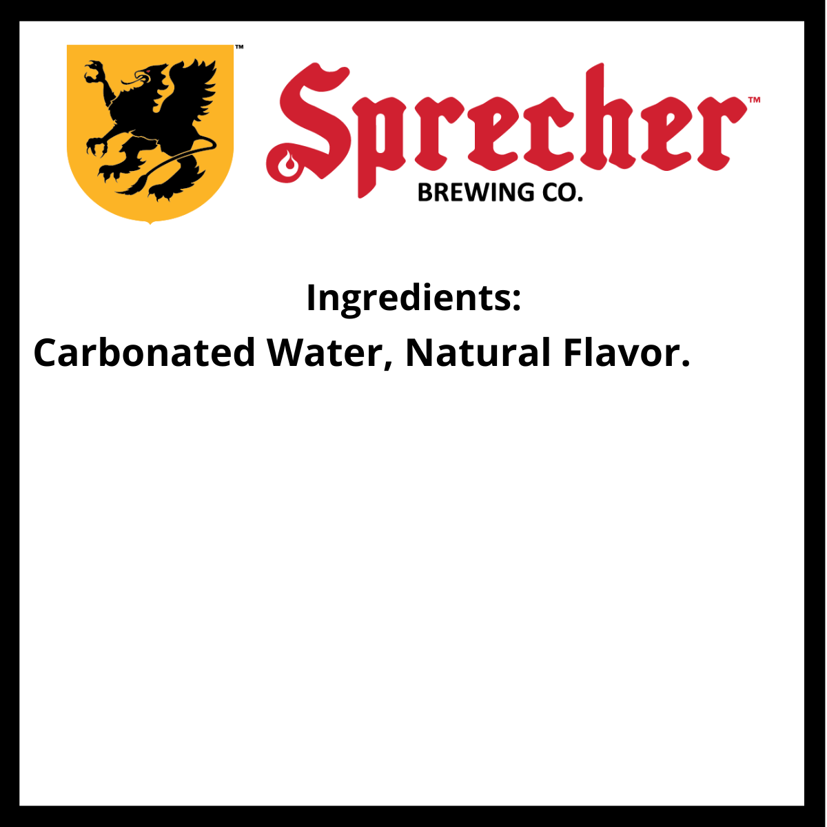 Sprecher Sparkling Water Ingredients