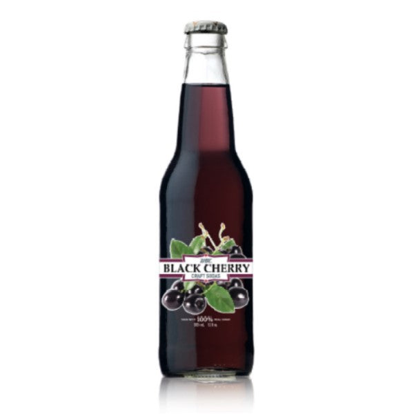 12oz bottle of WBC Black Cherry Soda