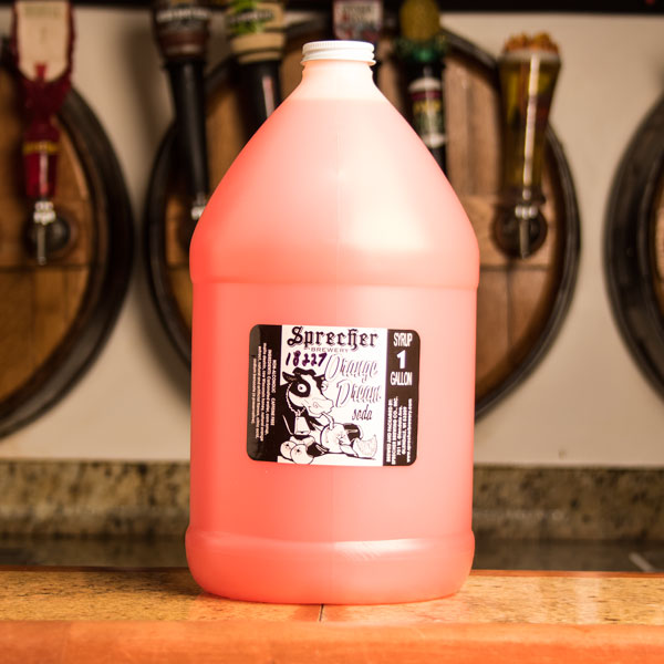 A gallon jug of Orange Dream Extract
